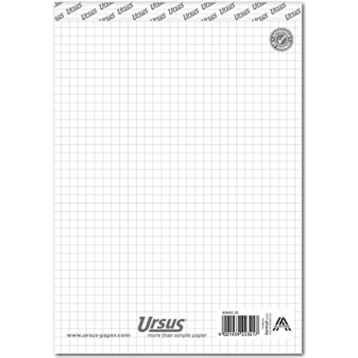 Ursus - Ludwig Bähr Notizblock A5, kariert, 60g/qm, 48 Blatt, mit bedrucktem Papierfälzel und perforiert – Bild 2