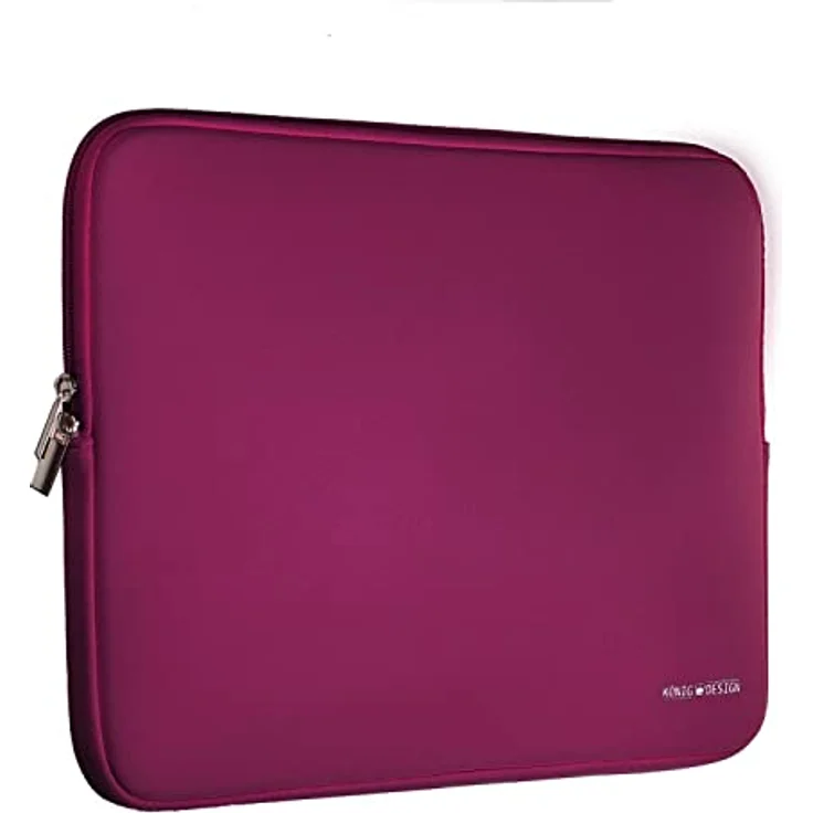 König Design Laptoptasche 13 Zoll, stoßfeste Notebook Hülle aus Polyester, Weinrot – Bild 1