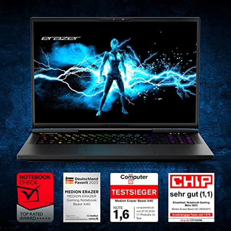 MEDION ERAZER Beast X40 43,2cm (17" Zoll 240Hz) QHD+ Gaming Notebook (Intel Core i9-13900HX, 32GB DDR5 RAM, 2TB SSD, GeForce RTX 4090 16GB GDDR6, Win 11 Home) – Bild 2