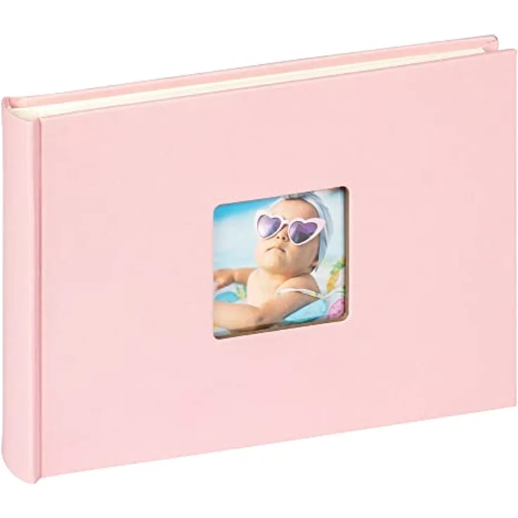 Walther design Fotoalbum Fun FA-207-BR, rosa 22 x 16 cm mit Cover-Ausstanzung und 40 weißen Seiten – Bild 1