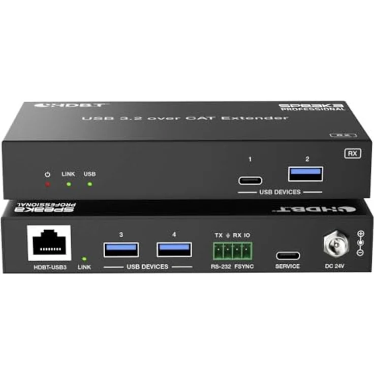 SpeaKa Professional SP-USBE-830, 7+2 Port KVM-Extender über PC steuerbar, KVM Switch, Schwarz – Bild 3