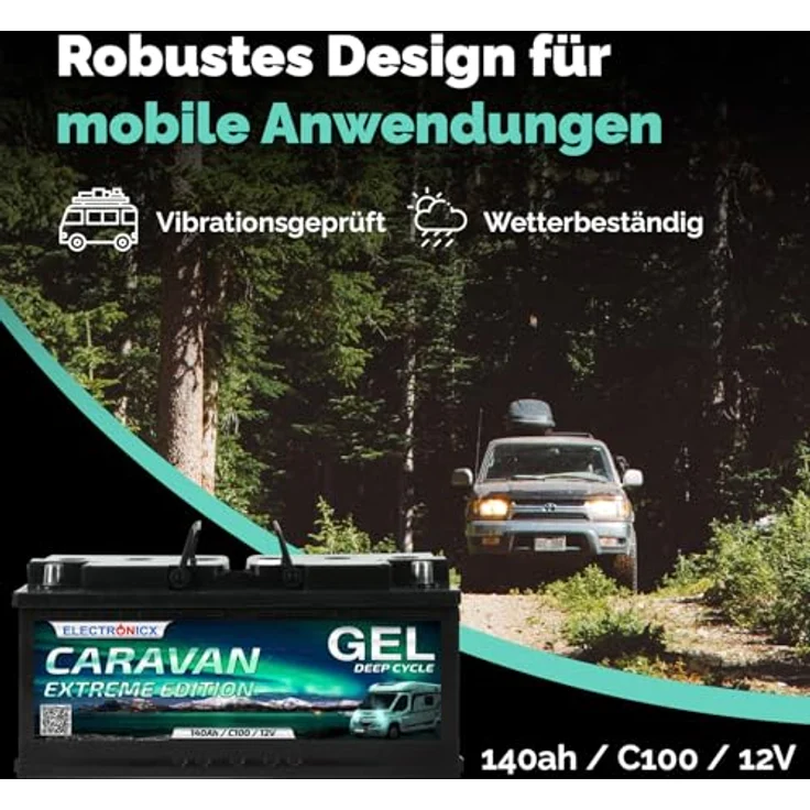 Electronicx Caravan EXTREME Edition Gel Batterie 140 AH 12V, wartungsfrei und auslaufsicher für Wohnmobil und Boot – Bild 6