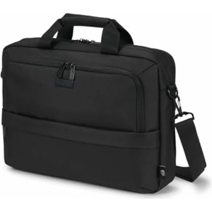 Dicota Top Travel, Notebooktasche für 17.30" Laptops, wasserabweisend, schwarz, aus Recycling-PET mit RFID-Blocker und gepolstertem Schultergurt – Bild 1
