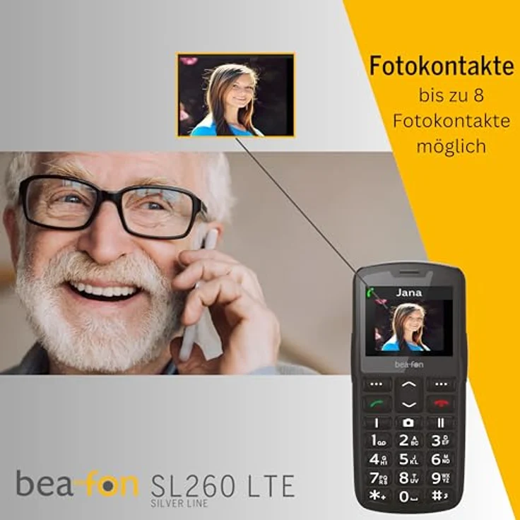 Beafon SL260 LTE 4G Silverline Seniorenhandy mit SOS Notruftaste, Hörgerätekompatibel, M4/T4, Lichtsignal, 2,2" Display – Bild 4