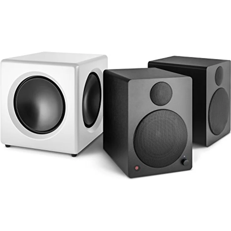 Wavemaster 66401 Fusion - Aktiver Subwoofer (125 Watt) mit eingebautem Class-D-Verstärker, universell einsetzbar - optimiert für 2.0 Lautsprechersysteme Soft Weiß Subwoofer - 125 Watt - weiß – Bild 6