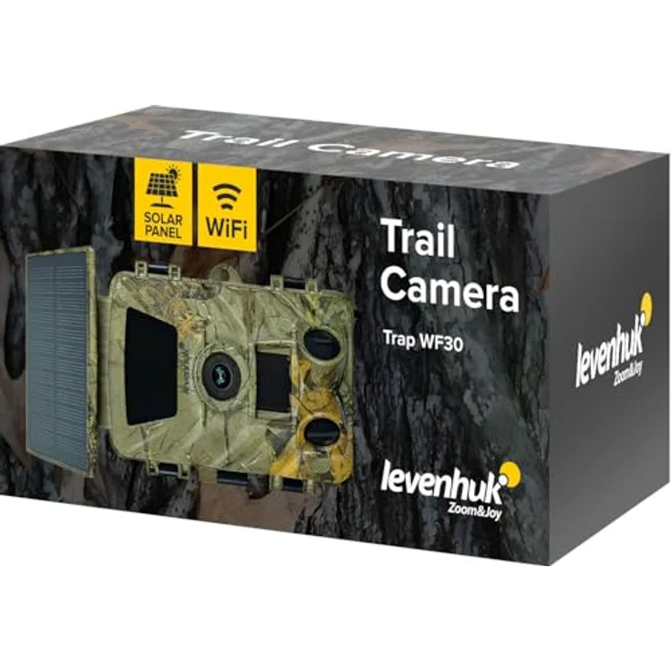 Levenhuk Trap WF30, Wildkamera mit 60 MP, 5K Video, Wi-Fi und Solarpanel, IP66 wasserdicht, 120° Sichtfeld – Bild 6