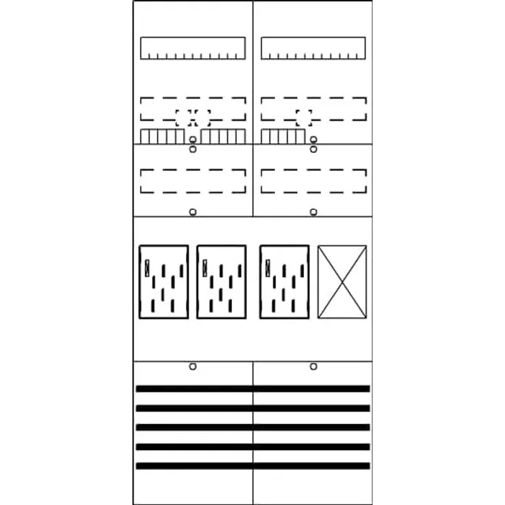 STRIEBEL & JOHN Zählerfeld 7RE 3Z1R, vorverdrahtet mit BKE-I für bis zu drei Stromkreise, optimierte Leitungsführung, kompakte Bauform