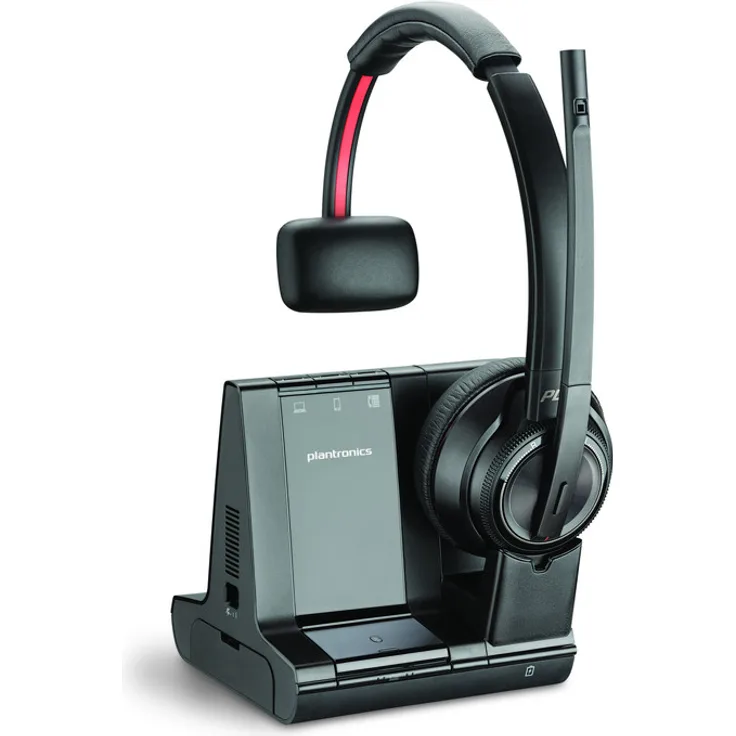 Poly Savi 8210 Office USB-A Mono DECT Headset, sichere Verbindungen mit bis zu 180 m Reichweite, Active Noise Cancelling, ideal für Büro- und Contact Center-Mitarbeiter