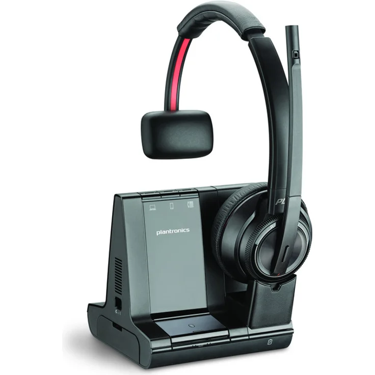 Poly Savi 8210 Office USB-A Mono DECT Headset, sichere Verbindungen mit bis zu 180 m Reichweite, Active Noise Cancelling, ideal für Büro- und Contact Center-Mitarbeiter