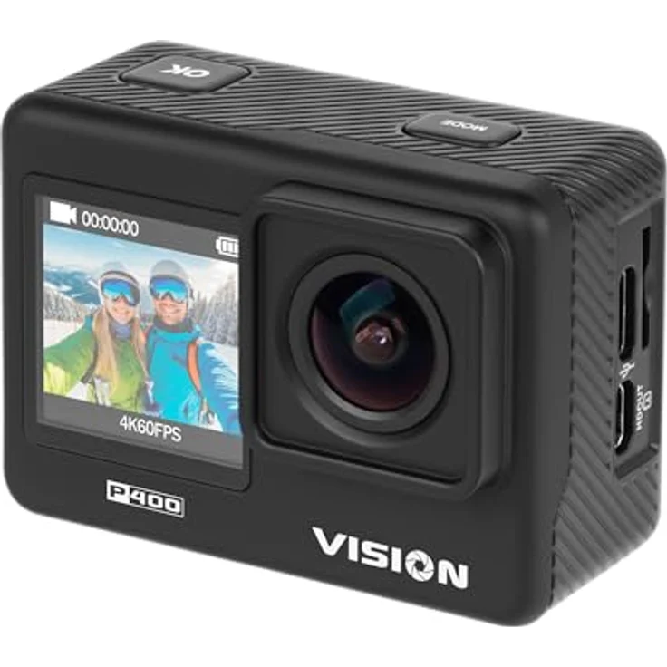 Kruger&Matz Vision P400, 4K Sportkamera mit 60 FPS, 2" Display, 170° Weitwinkel, Wi-Fi, Mikrofon, wasserdichtes Gehäuse, 4GB RAM – Bild 3