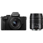Panasonic Lumix DC-G100DWEGK Micro Four Thirds spiegellose Kamera, Lumix G Vario 12-32 mm F3.5-5.6 & 35-100mm F4-5.6 Objektive, 20,3 MP, 4K 30p/FHD 60 Video, Freiwinkel-Monitor, USB-C-Ladung, Schwarz