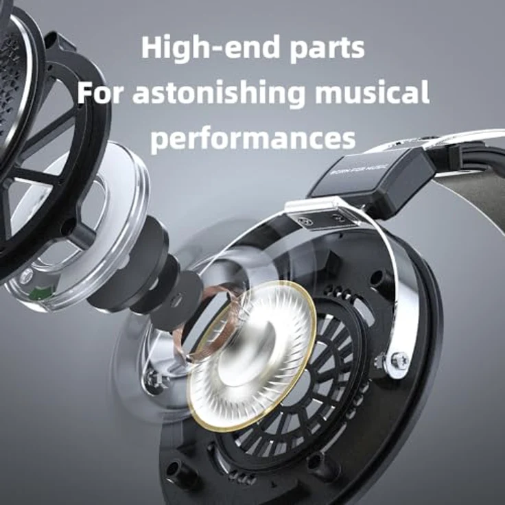 FiiO JadeAudio JT1 Professionelle Studio-Kopfhörer mit 50 mm Membranen, Hi-Res Musikstudio-Headset – Bild 5