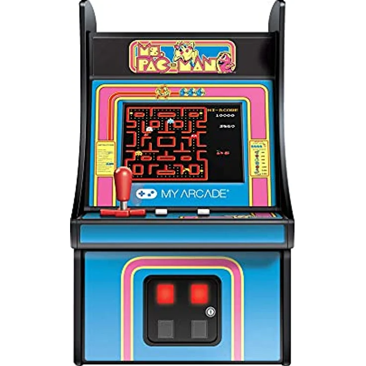 My Arcade Micro Player Ms. Pac-Man, 6.75 Zoll Konsolenspiel mit 2.75 Zoll vollfarbigem Hintergrundlicht, abnehmbarem Joystick und externem Lautsprecher – Bild 3
