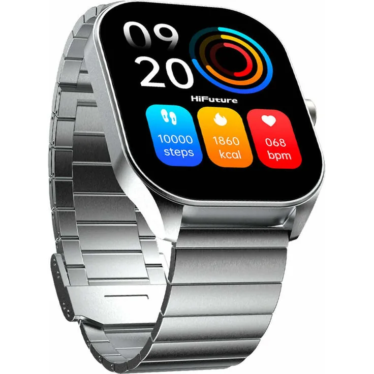HiFuture FUTUREFIT APEX SILBER Smartwatch mit AMOLED-Display, Herzfrequenzmessung und IP68-Zertifizierung