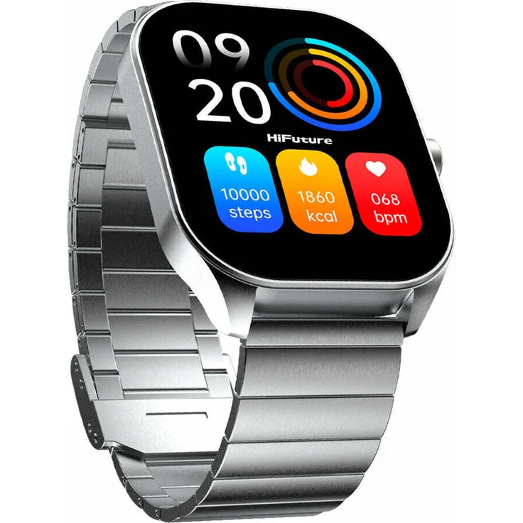 HiFuture FUTUREFIT APEX SILBER Smartwatch mit AMOLED-Display, Herzfrequenzmessung und IP68-Zertifizierung