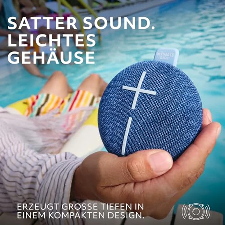 Ultimate Ears MINIROLL Ultraportabler Bluetooth-Lautsprecher, starker Bass, IP67 wasserdicht - Majestic Blue – Bild 5