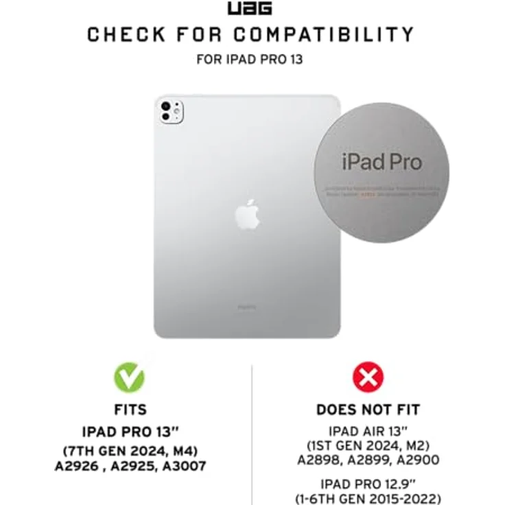 URBAN ARMOR GEAR Screen Shield Tempered Glass für Apple iPad Pro 13 (M4 - 2024) Displayschutzglas (Doppelt gehärtetes Glas, Anti-Fingerabdruck, Ultra klar) – Bild 2