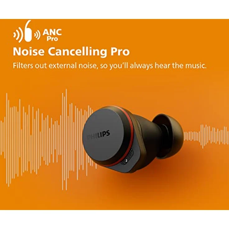 Philips Audio TAA7507BK/00 True Wireless Sportkopfhörer, Premium-Sound, Noise Cancelling Pro, kristallklare Gespräche, zuverlässiger Sitz im Ohr,bis zu 28Stunden Wiedergabezeit, Schwarz, Einheitsgröße – Bild 4