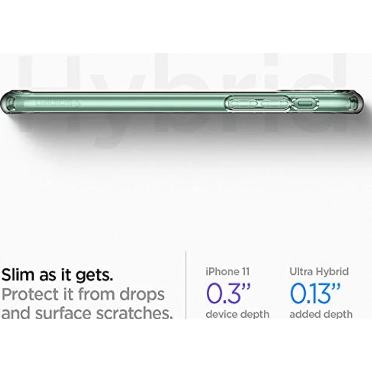 Spigen Ultra Hybrid Kompatibel mit iPhone 11 Hülle, Transparent PC Back Silikon Rahmen [Military Grade Drop Tested] Handyhülle für iPhone 11 Case Crystal Clear 076CS27185 – Bild 5