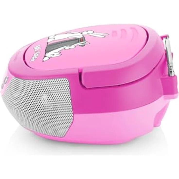 GoGEN Bob und Bobek Kompaktanlage, rosa, mit FM-Tuner, Bluetooth, USB- und AUX-Eingang, Karaoke-Funktion, inkl. Mikrofon – Bild 3