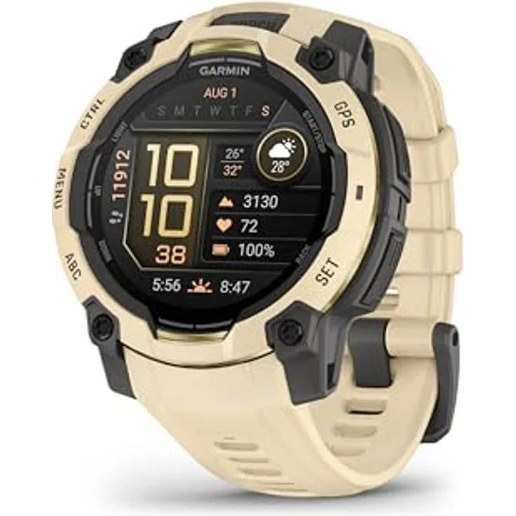 Garmin Instinct 3, 45mm AMOLED Multisport-Smartwatch mit 1,2" Display, 18 Tagen Akkulaufzeit, 80+ Sport-Apps, GPS, LED-Taschenlampe, wasserdicht – Bild 1