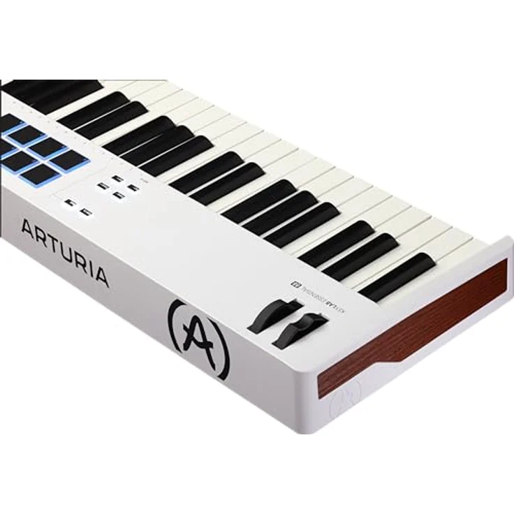 Arturia KeyLab Essential 88 mk3 Universal-MIDI-Controller-Keyboard für Musikproduktion - Weiß, inklusive Pro-Software, 88 Vollformat-Tasten, 9 Drehregler, 9 Fader, Modulations-/Bend-Räder und 8 Pads – Bild 5
