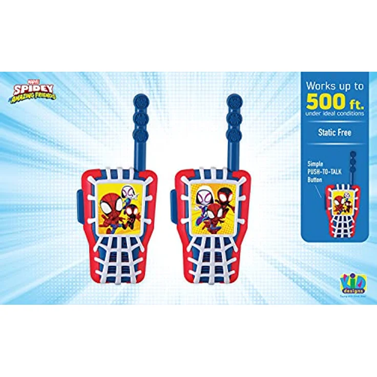 eKids Spidey Walkie-Talkie-Set, Mehrfarbiges Walkie-Talkie für Kinder mit einfachem Bedienungssystem – Bild 3