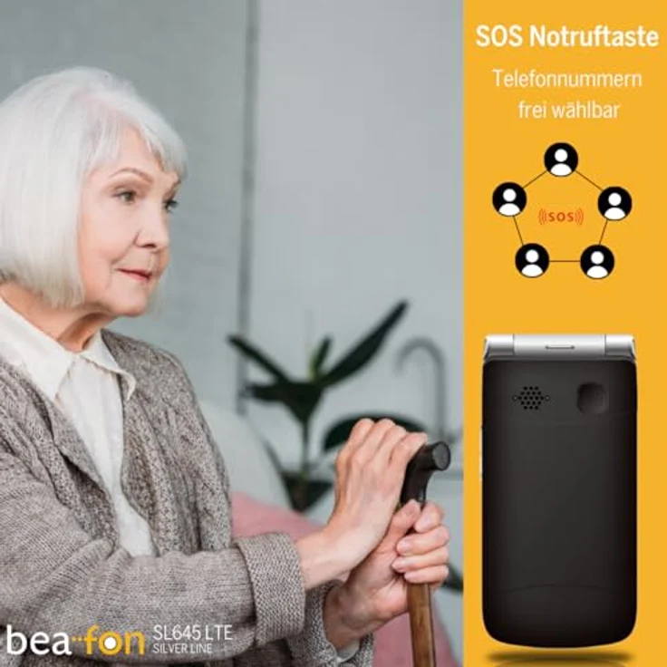 Beafon SL645 4G Smartphone, 2,8 Zoll TFT Display, 1,3 MP Kamera, Single SIM, Schwarz/Silber – Bild 4