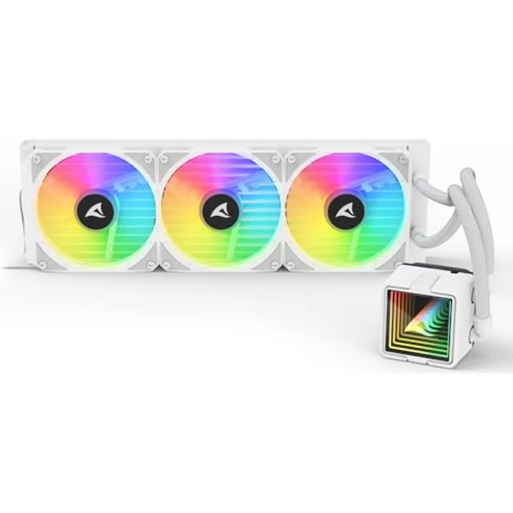 Sharkoon S100 ARGB AIO White, Wasserkühlung mit RGB-Beleuchtung und hohen Kühlleistung – Bild 4