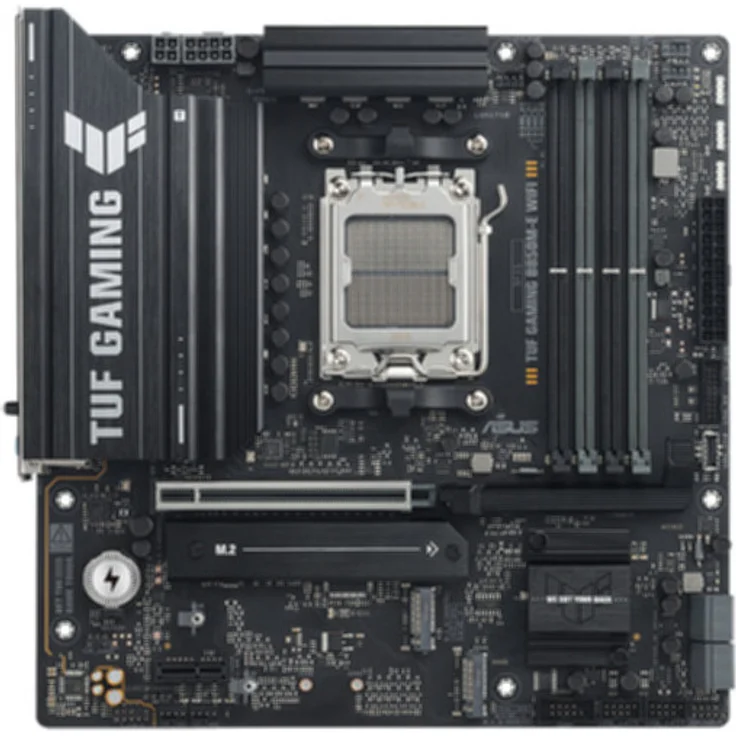 ASUS TUF B850M-E Gaming WIFI (AM5) Micro ATX Mainboard, bis zu 256 GB DDR5 RAM, Wi-Fi 6E, grau – Bild 1