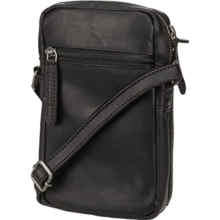 The Chesterfield Brand Wax Pull Up Handytasche, Leder, 12 cm, schwarz – Bild 2