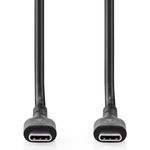 Nedis USB-Kabel USB 2.0, USB-C Stecker, 240 W, 480 Mbps, 2.00 m, rund, PVC, schwarz