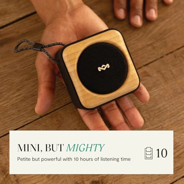 Marley Roots Bluetooth Lautsprecher – Tragbarer Mini Lautsprecher für Reisen & Outdoor, IP67 wasserdicht, 10 Stunden Spielzeit, Schwarz – Bild 3