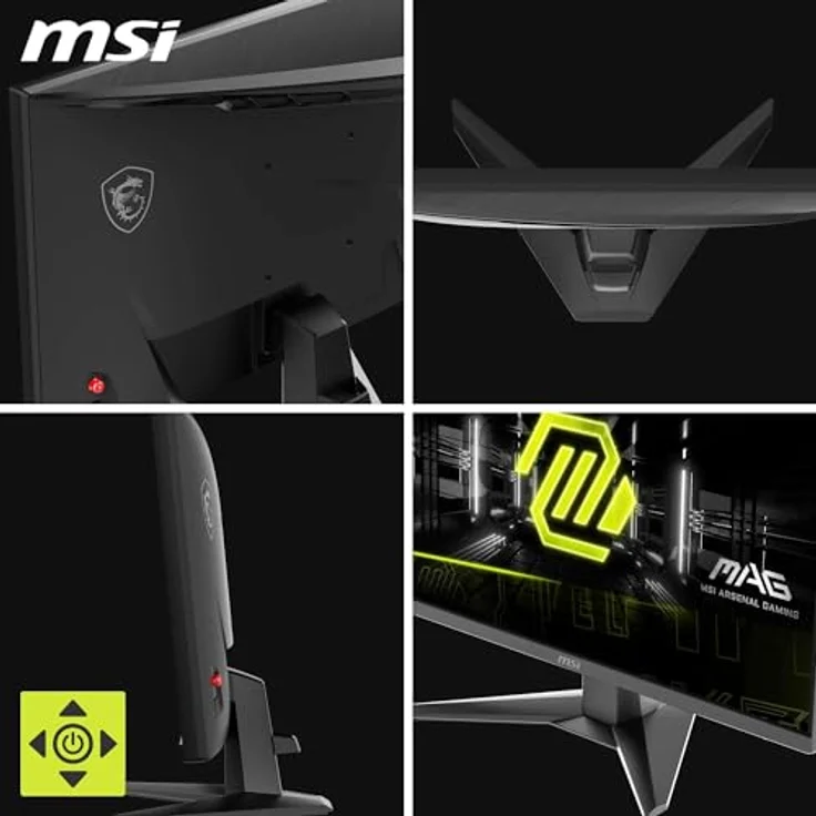 MSI MAG 242F, 24 Zoll FHD Gaming Monitor mit Rapid IPS Panel, 200Hz, 0,5ms Reaktionszeit, HDR Ready, AMD FreeSync Premium, neigbar, VESA-kompatibel, Schwarz – Bild 5