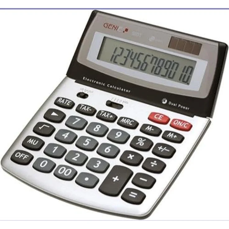 Genie 560 T 12-stelliger Design-Tischrechner (Dual-Power (Solar und Batterie), Jumbo-Display) silber - grau – Bild 2