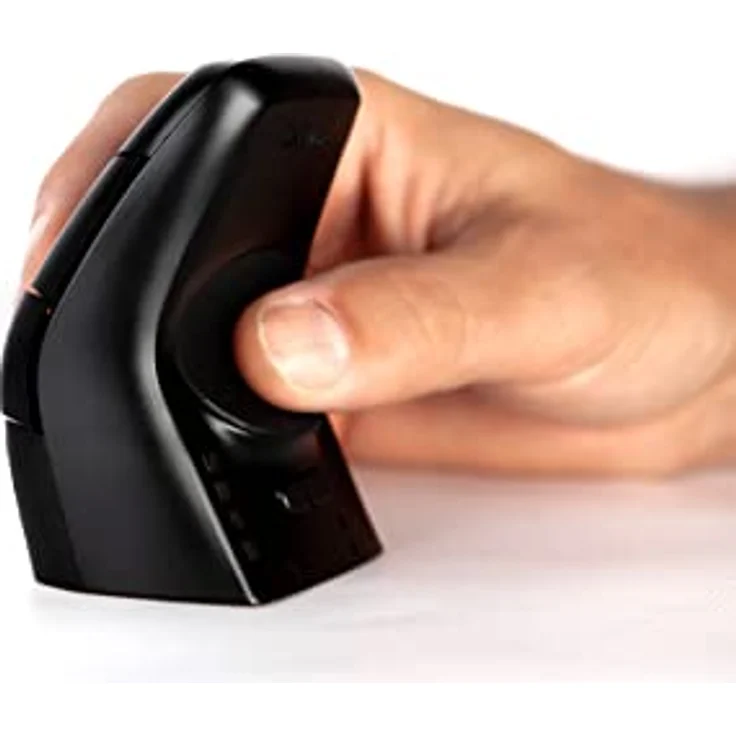 BakkerElkhuizen DXT03W Ergonomisch gestaltete kabellose beidhändige Präzisionsmaus, USB-A-Dongle, Schwarz – Bild 4