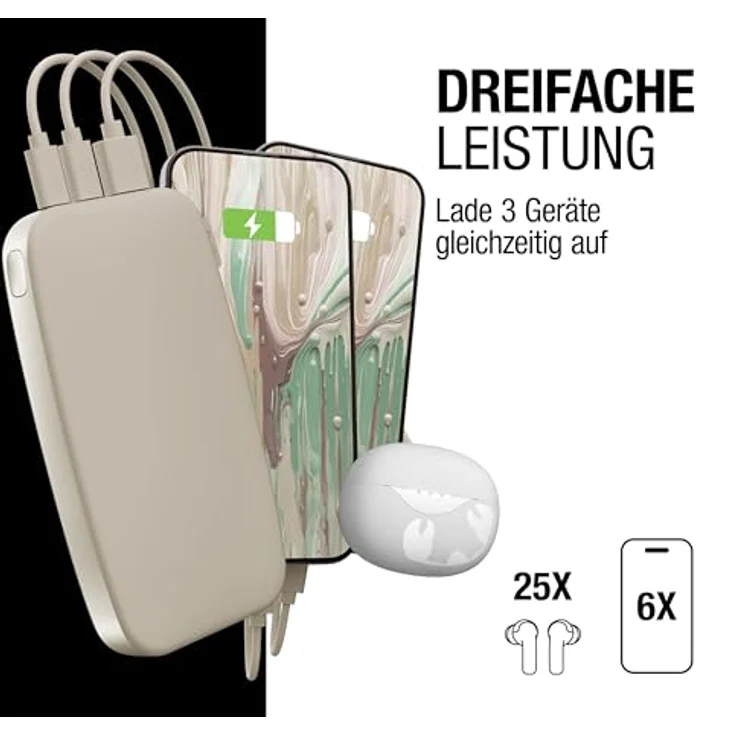 FRESH N REBEL 2PB18100SS Powerbank 18000 mAh, Ultra Fast Charge 20W PD, Beige, für zwei Geräte – Bild 3