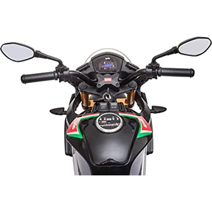 Ride-on Aprilia Tuono V4 1100 RR Italy Design 12V - ab 3 Jahre, Sitzhöhe 450 mm, Stützräder, Musik/ MP3/ USB, 2-Gang, leistungsstarker Motor/Akku 4,5Ah, LED,Batteriespannungsanzeige – Bild 3