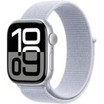 Apple Watch Series 10, 42 mm, GPS + Cellular, Aluminiumgehäuse Silber, Sport Loop Blaue Wolke, One size