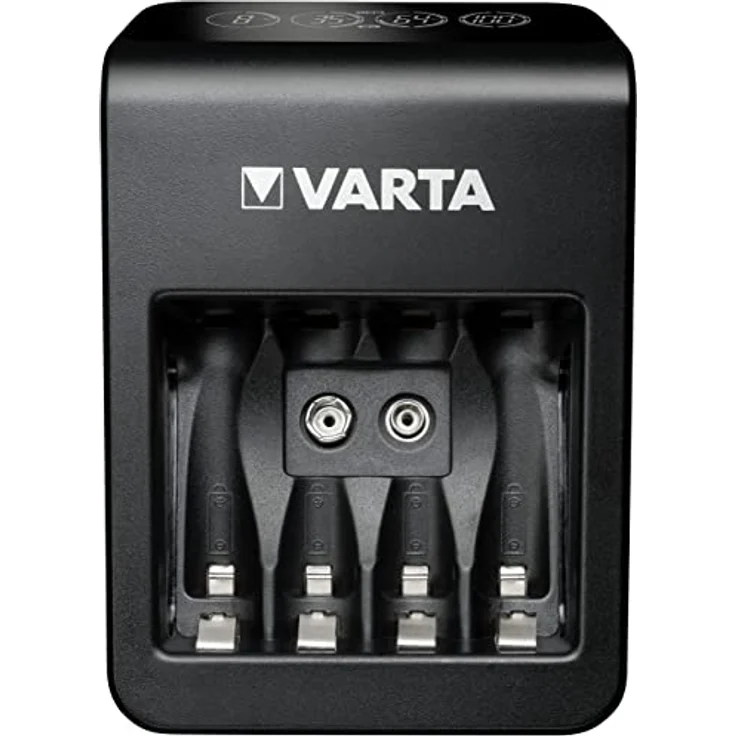 VARTA Akku Ladegerät inkl. 4X AA 2100mAh Akku, Batterieladegerät für AA/AAA/9V & USB Geräte, Power on Demand LCD Charger+, Einzelschachtladung  – Bild 2