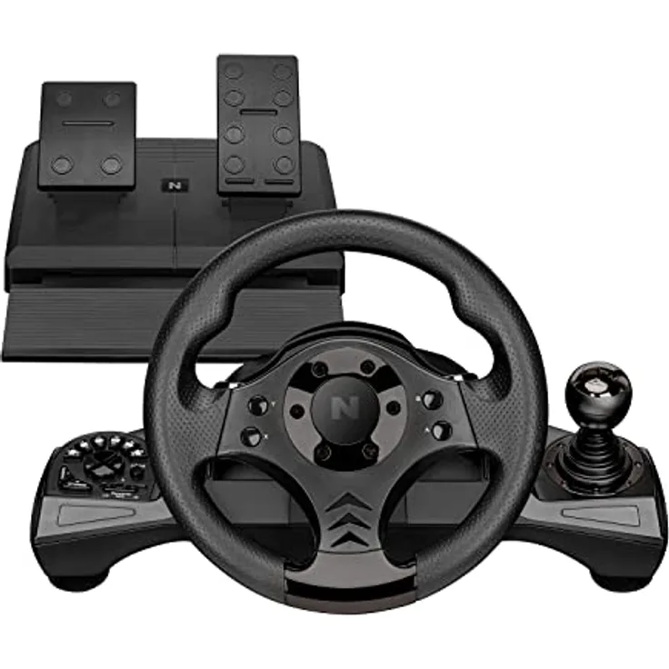 NITHO Drive Pro V16 Gaming Rennlenkrad mit Pedalen und Schalthebel, 270 Grad Spiele Lenkrad mit Vibration für PS4, PC, Xbox One, Xbox Series X|S und Switch, Programmierbares Racing Gaming Wheel