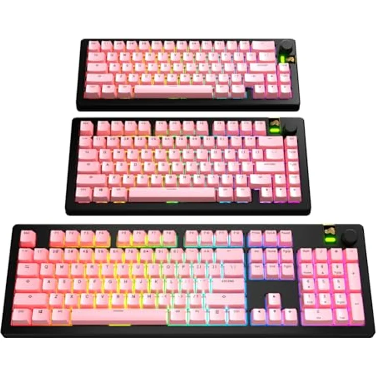 Glorious GPBT Basics Keycaps, ANSI Layout (US), PBT, Doubleshot - Potion Pink – Bild 5