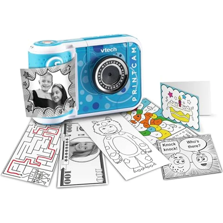Vtech KidiZoom Print Cam blau – Kinderkamera mit Druckfunktion, Selfie- und Videofunktion, Effekten, Spielen und mehr, für Kinder von 4-12 Jahren – Bild 1