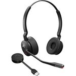 Jabra Engage 55 SE Stereo-Headset UC, Link 400c DECT-Adapter USB-C, 1,2 m USB-C-auf-USB-C-Kabel, Tragetasche, Garantie und Warnung (Sicherheitsbroschüren)