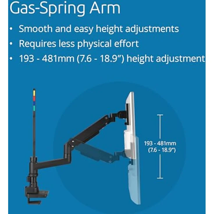 Kensington SmartFit Premium, Gasfeder-Monitorarm für Tischmontage, geeignet für Displays bis 49" (124,5 cm) mit Höhenverstellung, schwarz – Bild 4