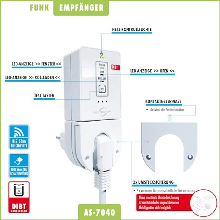 PROTECTOR AS 7040 Funk Abluftsteuerung PREMIUM mit 3 Funk-Sendern und mit DIB... – Bild 8
