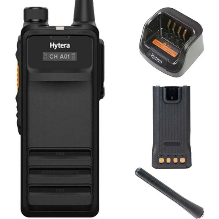 Hytera HP705G BT UV UHF Walkie-Talkie mit GPS, Li-Polymer Akku und Desktop-Ladestation, schwarz