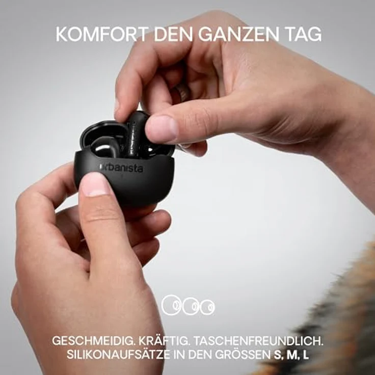 Urbanista Palermo, True Wireless Stereo Kopfhörer mit aktiver Geräuschunterdrückung, bis zu 32 Stunden Akkulaufzeit, spritzwassergeschützt, Weiß – Bild 7
