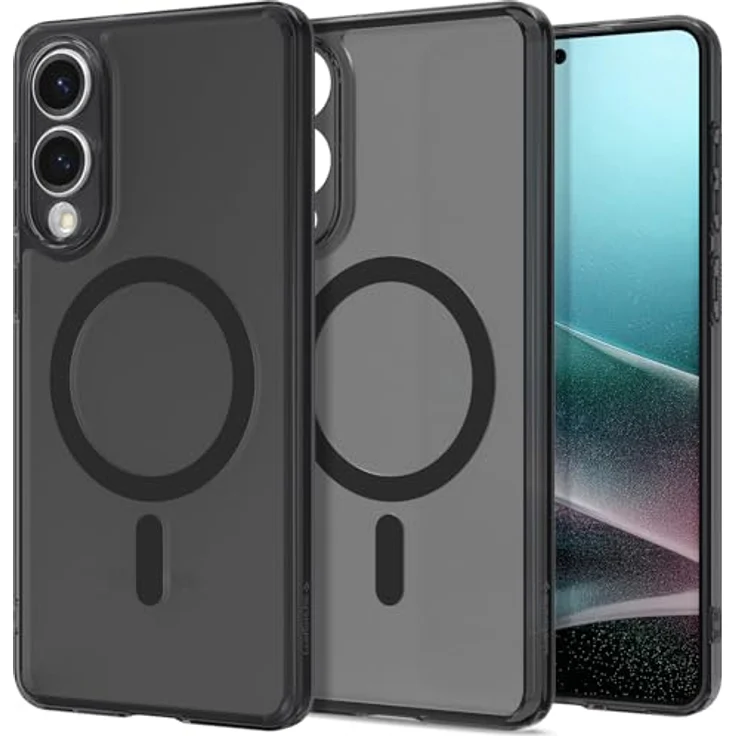 Spigen Ultra Hybrid MagFit Hülle für Samsung Galaxy S25 Edge, kompatibel mit MagSafe, frosted black, mit Air Cushion Technologie und Schutzrand – Bild 1