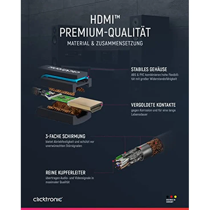 Clicktronic Casual High Speed HDMI Kabel mit Ethernet, 7,5m – Bild 5